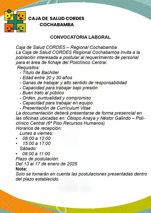 Convocatoria laboral