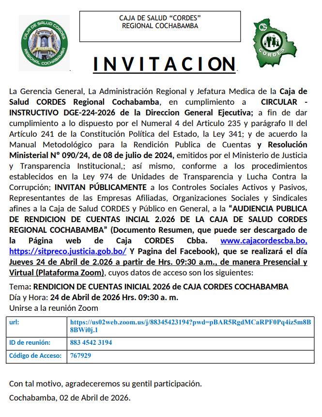 Audiencia Pública de Rendición de Cuentas Inicial 2026